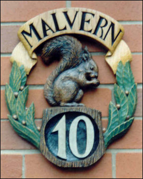 Malvern House Wooden Plaque - Wood Carved Plaque