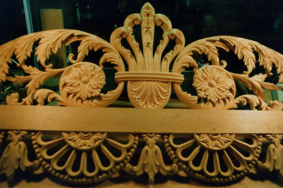 Close Up Detail Of Cantley Hall Pelmet - cantley hall pelmet wood carving