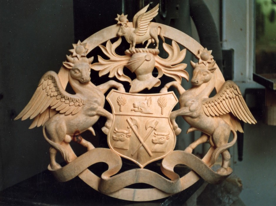Coat Of Arms In Wood - coat of arms wood carving