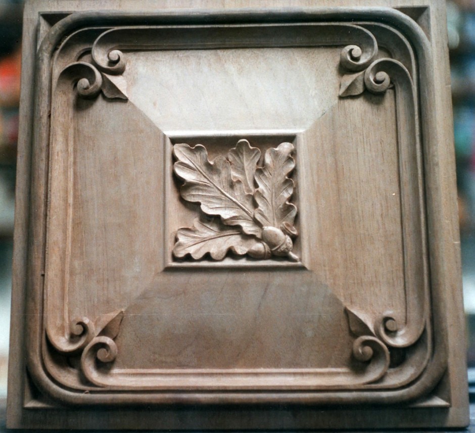 Decorative Panel in French Walnut - french walnut wood carving decorative panel