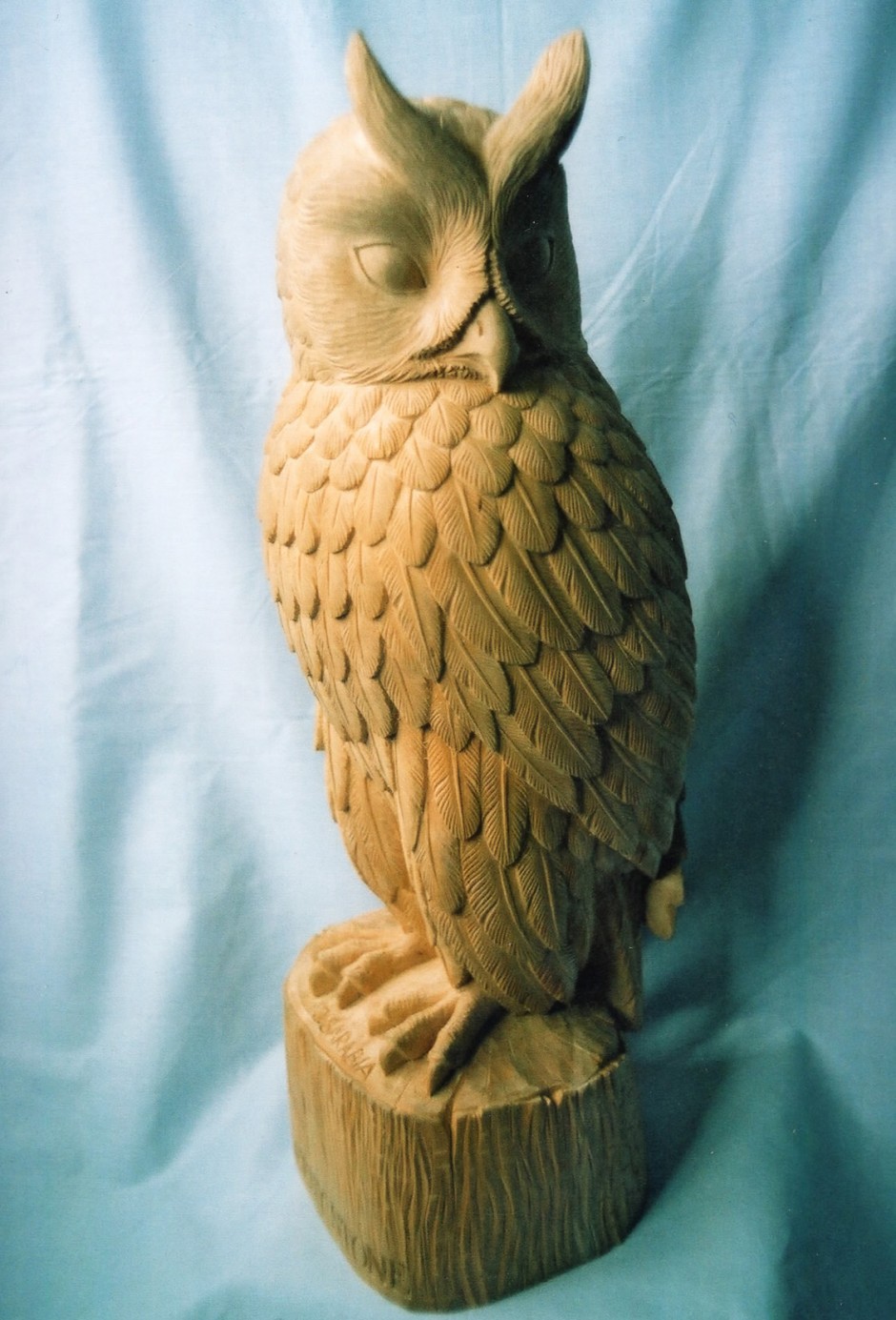 Finished Long Eared Owl - owl, long eared owl, carving, carving for casting