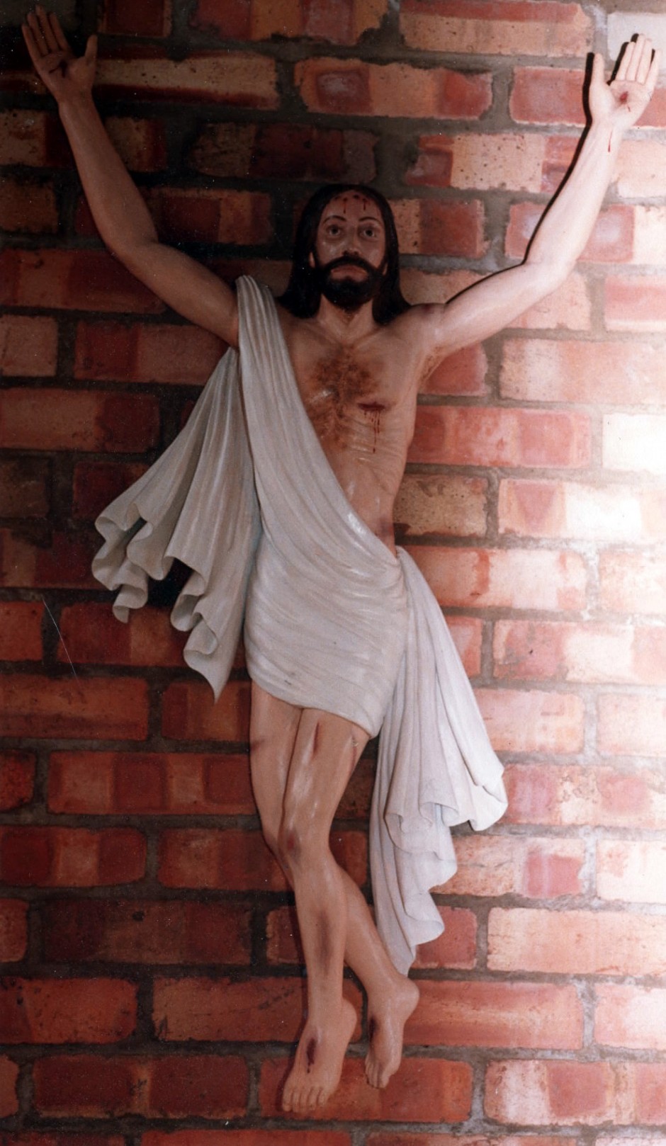 Jesus Resurrecting Carved In Pine - pine carving polychrome jesus wood carving