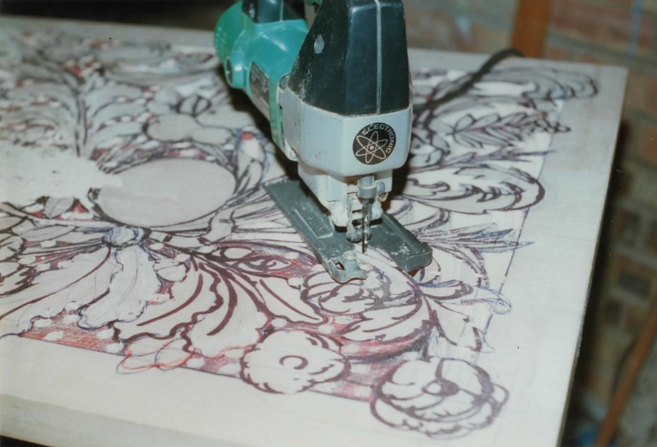 Open areas are jigsawed out - jig sawed jigsaw wood carving