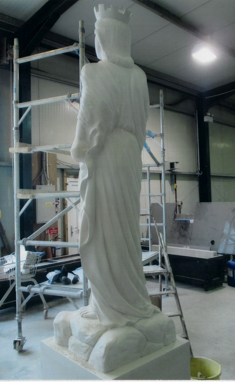 Rear view of the completed statue - statue sculpture war memorial nike