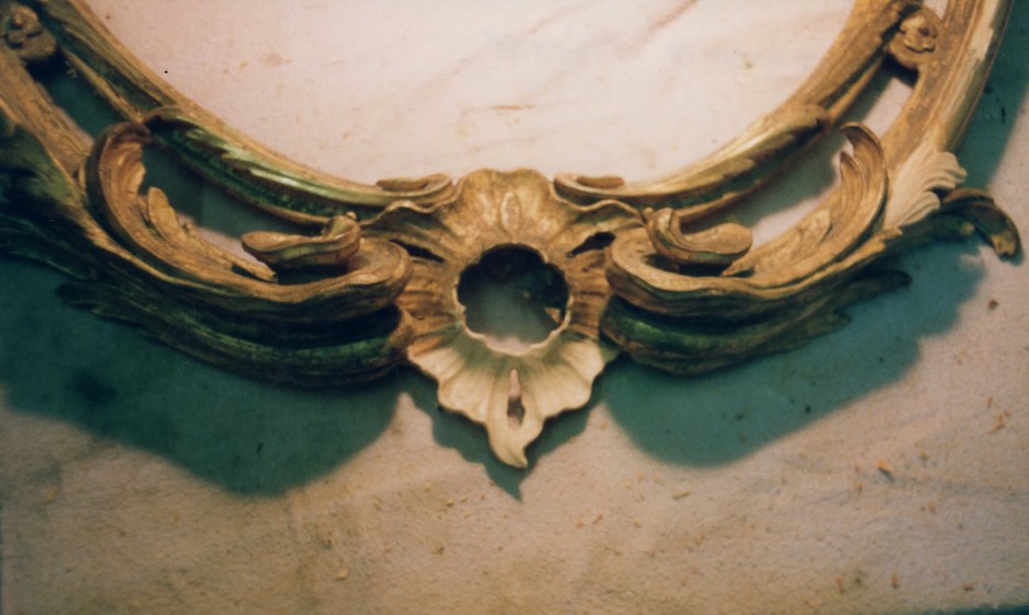 Repaired mirror base detail - mirror base detail