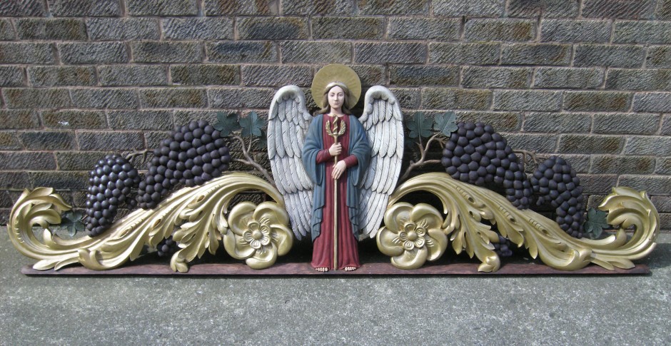 The Final, Completed Bed Head - bed head, head board, angel, grapes, leaves