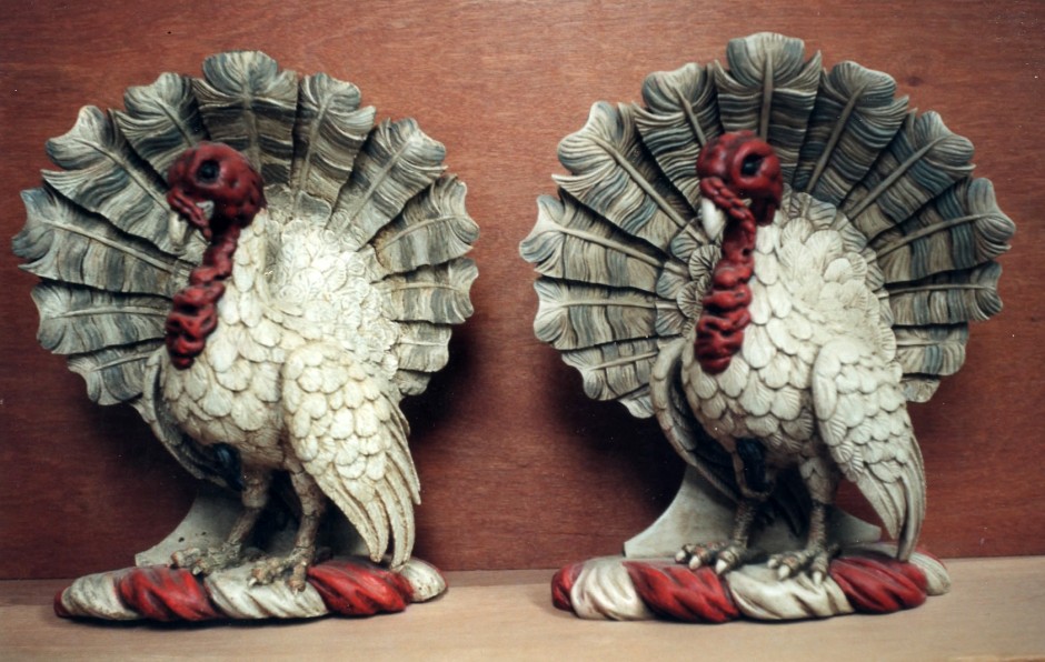 The Original And Reproduced Turkeys, Side By Side. Can You Tell The Difference? - turkey wood carved lime wood house