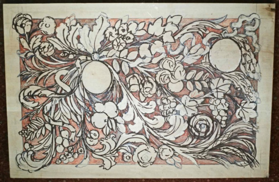 The initial sketch and vision, an original design by Jose - original design wall plaque