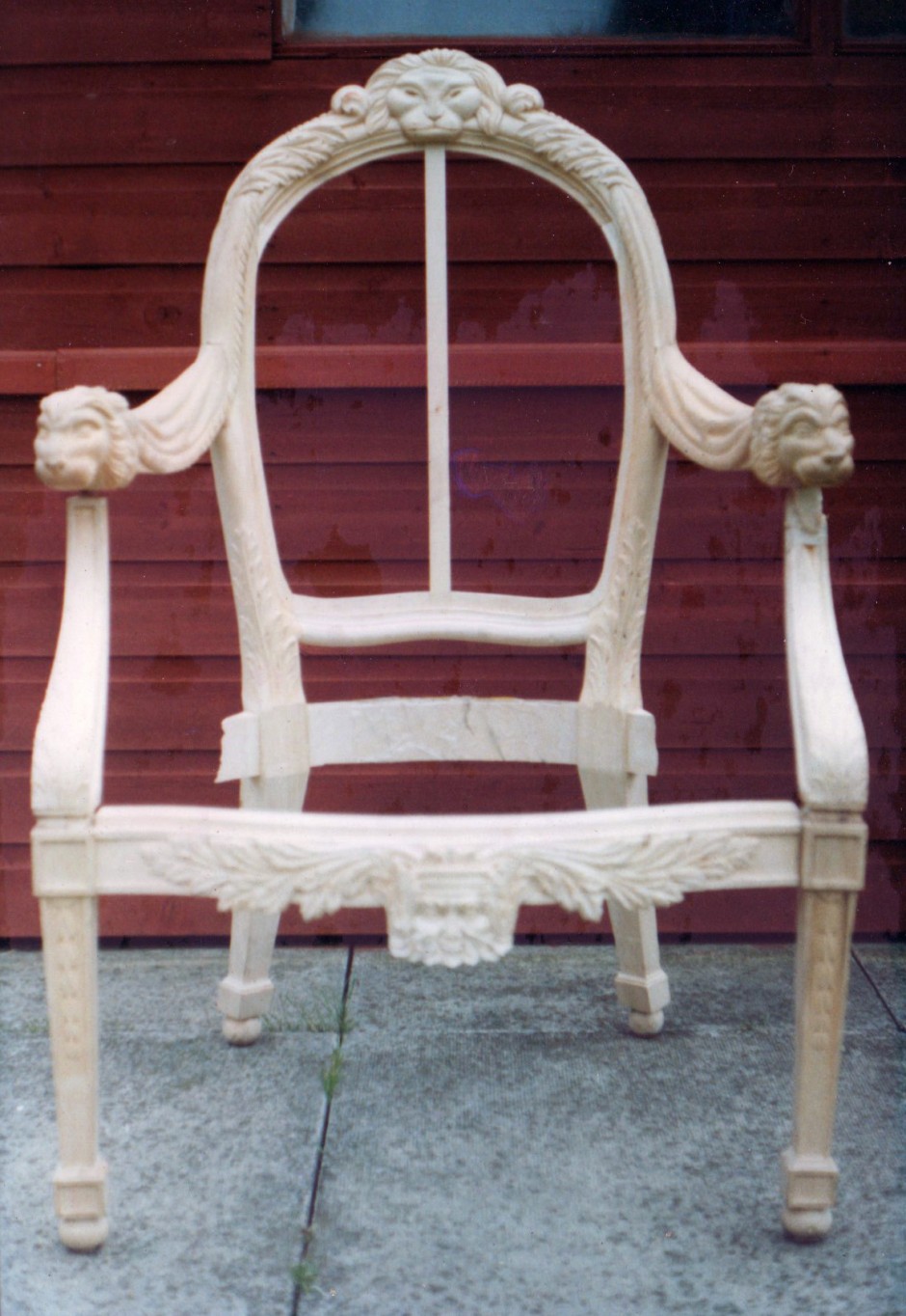 Work in progress - Chair frame assembled - chair backs elton john carved chairs