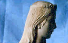 Maiden carved in wood for Stone Casting Mould